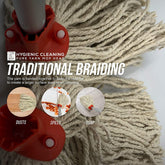 Colour Coded Red Cotton Mop Head 12PY - Pack of 10